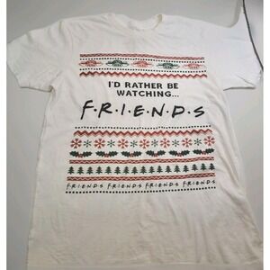 Friends 90s TV Show T-shirt Mens M "I'd Rather Be Watching Friends" Holiday Gift